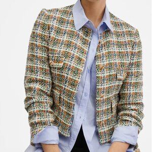 MANGO Jewel Buttons Tweed Jacket